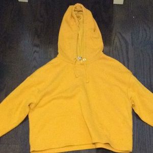 a crop top yellow hoodie